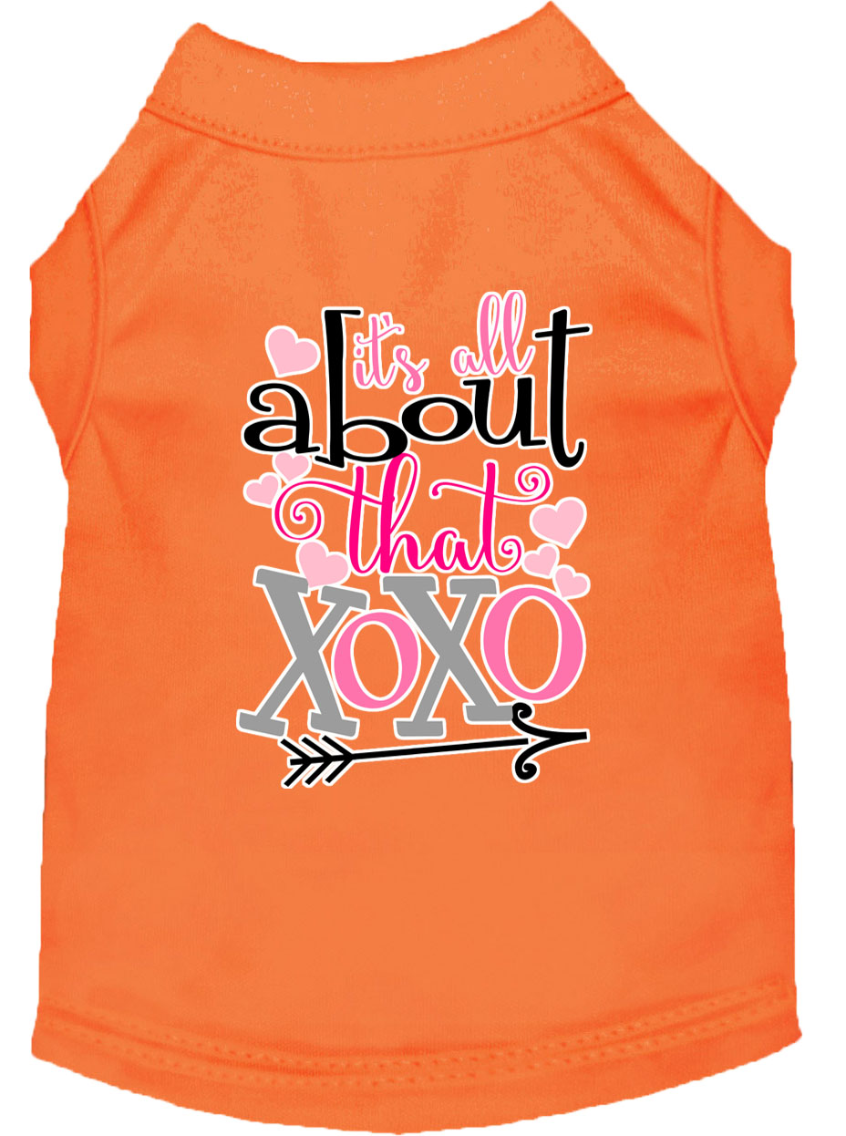All about that XOXO Screen Print Dog Shirt Orange Lg